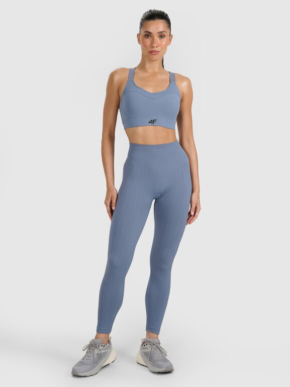 Damskie legginsy treningowe 4F 4FRAW25TFTIF450 - szare