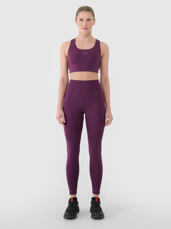 Damskie legginsy treningowe 4F 4FRSS25TFTIF306 - fioletowe