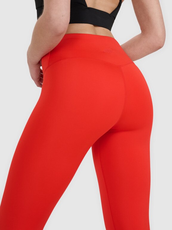 Damskie legginsy treningowe 4F 4FRSS25TFTIF308 - czerwone