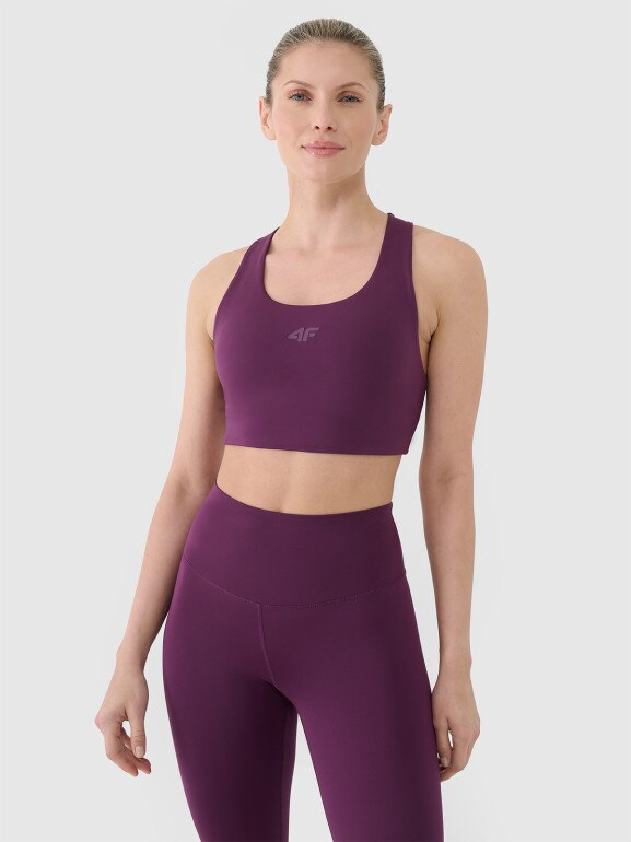 Damskie legginsy treningowe 4F 4FRSS25TFTIF308 - fioletowe
