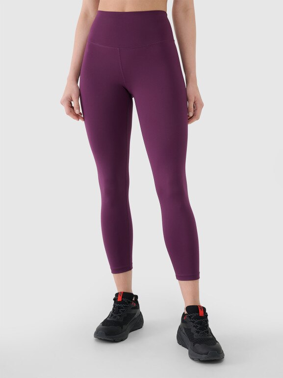 Damskie legginsy treningowe 4F 4FRSS25TFTIF308 - fioletowe