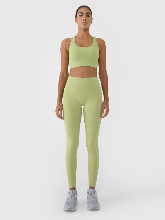 Damskie legginsy treningowe 4F 4FRSS25TFTIF309 - zielone