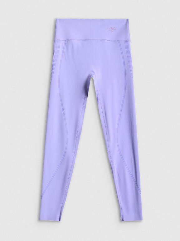 Damskie legginsy treningowe 4F 4FRSS26TFTIF497 - fioletowe