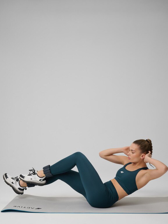Damskie legginsy treningowe 4F 4FRSS26TFTIF500 - turkusowe