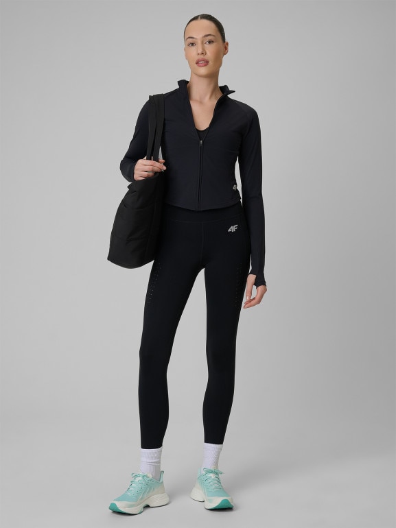 Damskie legginsy treningowe 4F 4FRSS26TFTIF503 - czarne