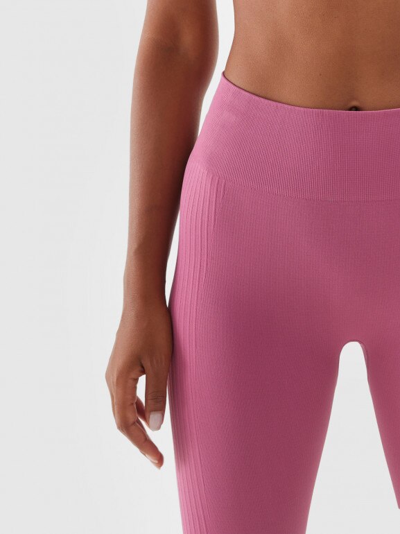 Damskie legginsy treningowe 4F 4FWAW24TFTIF278 - różowe
