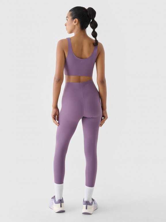 Damskie legginsy treningowe 4F 4FWAW24TFTIF317 - fioletowe