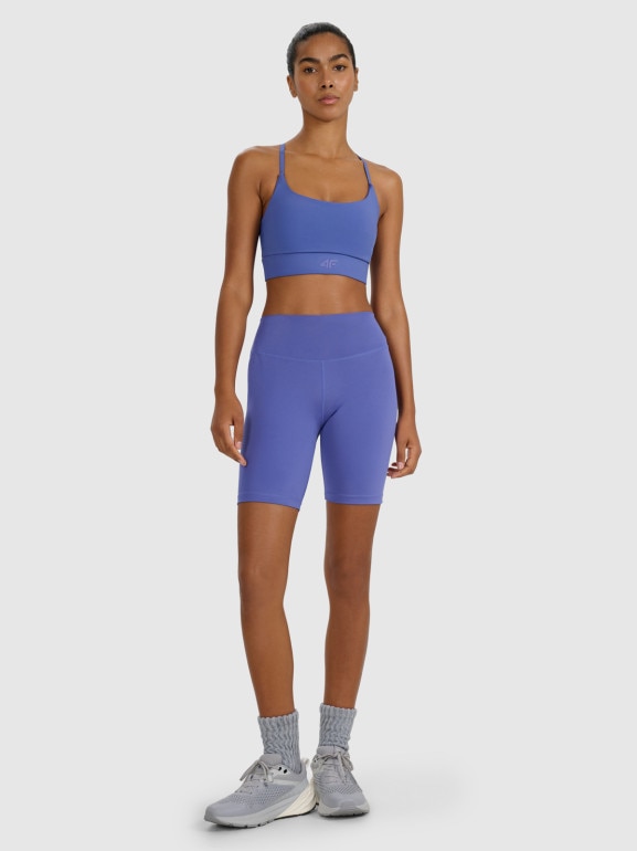 Damskie legginsy treningowe 4F 4FWAW25TFSTF052 - niebieskie