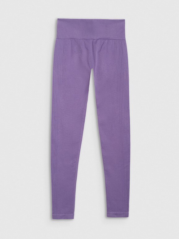Damskie legginsy treningowe 4F 4FWAW25TFTIF359 - fioletowe