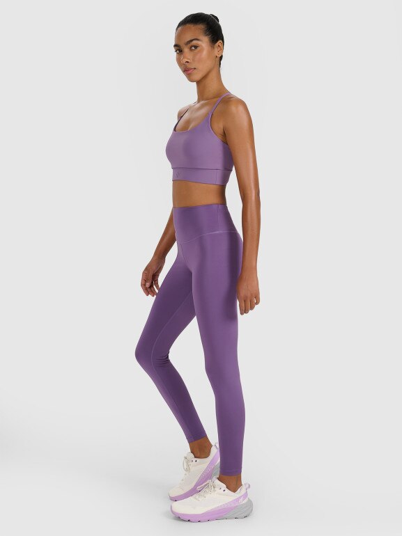 Damskie legginsy treningowe 4F 4FWAW25TFTIF360 - fioletowe