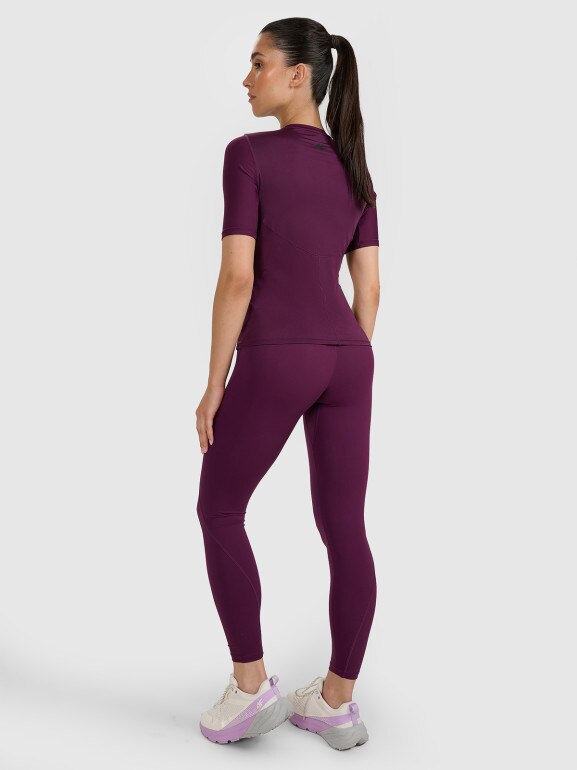 Damskie legginsy treningowe 4F 4FWAW25TFTIF363 - fioletowe
