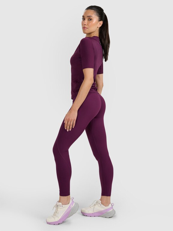 Damskie legginsy treningowe 4F 4FWAW25TFTIF363 - fioletowe