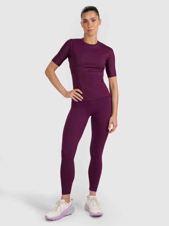 Damskie legginsy treningowe 4F 4FWAW25TFTIF363 - fioletowe