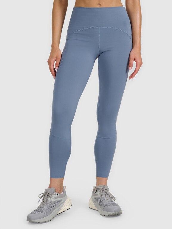 Damskie legginsy treningowe 4F 4FWAW25TFTIF364 - niebieskie