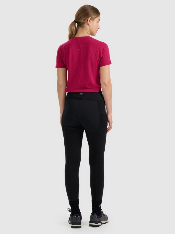 Damskie legginsy treningowe 4F 4FWAW25TFTIF373 - czarne