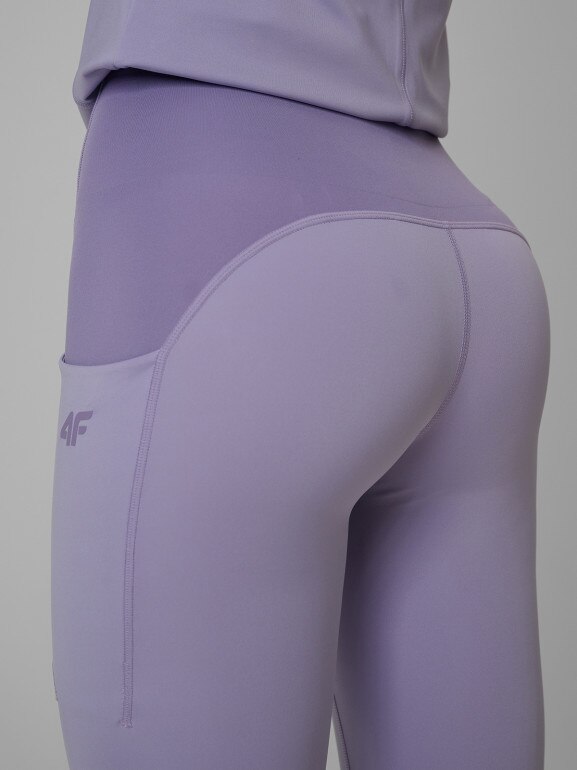 Damskie legginsy treningowe 4F 4FWSS26TFTIF397 - fioletowe