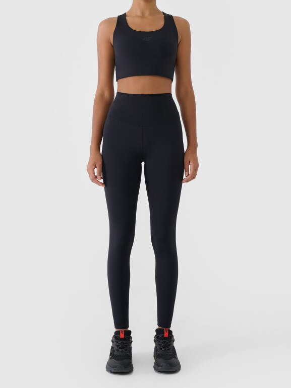 Damskie legginsy treningowe 4F 4FWSS26TFTIF418 - czarne