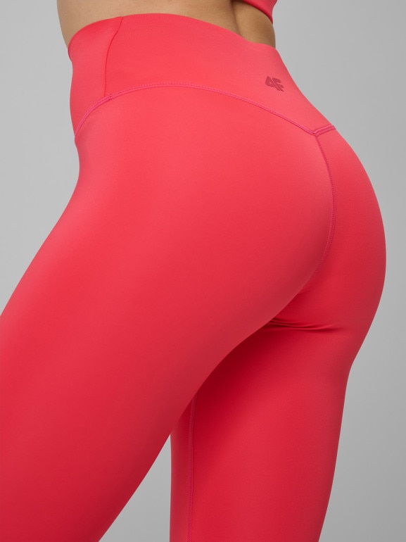 Damskie legginsy treningowe 4F 4FWSS26TFTIF418 - czerwone