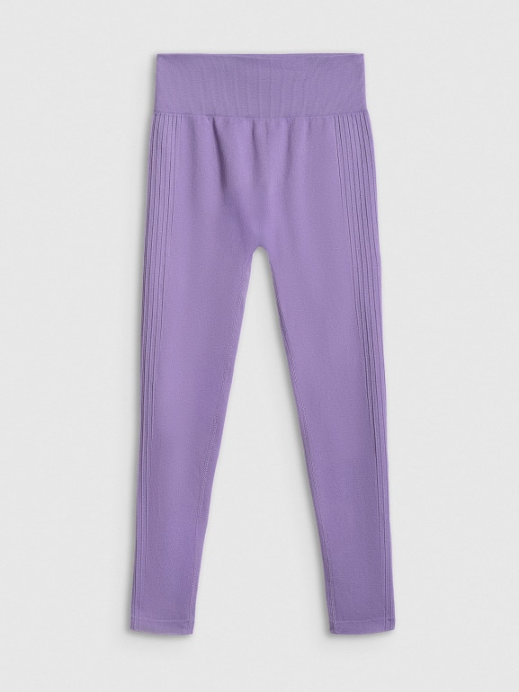 Damskie legginsy treningowe 4F 4FWSS26TFTIF420 - fioletowe