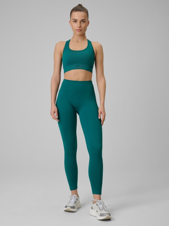 Damskie legginsy treningowe 4F 4FWSS26TFTIF420 - turkusowe