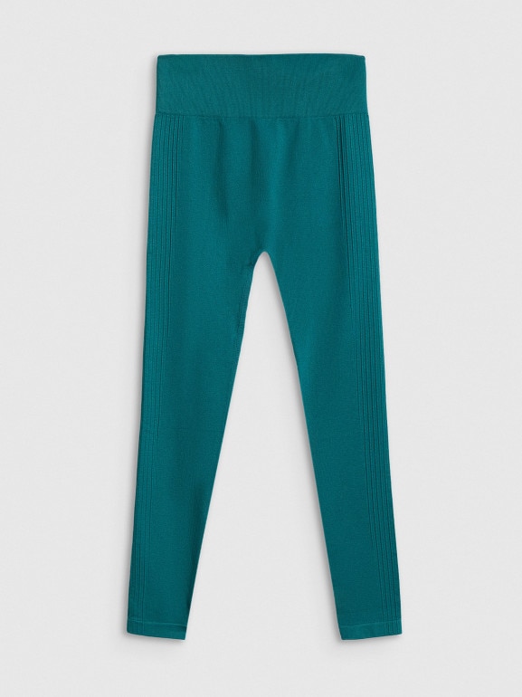 Damskie legginsy treningowe 4F 4FWSS26TFTIF420 - turkusowe