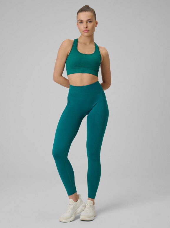 Damskie legginsy treningowe 4F 4FWSS26TFTIF457 - turkusowe
