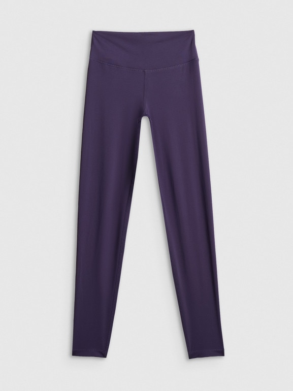 Damskie legginsy treningowe 4F 4FWSS26TFTIF458 - fioletowe