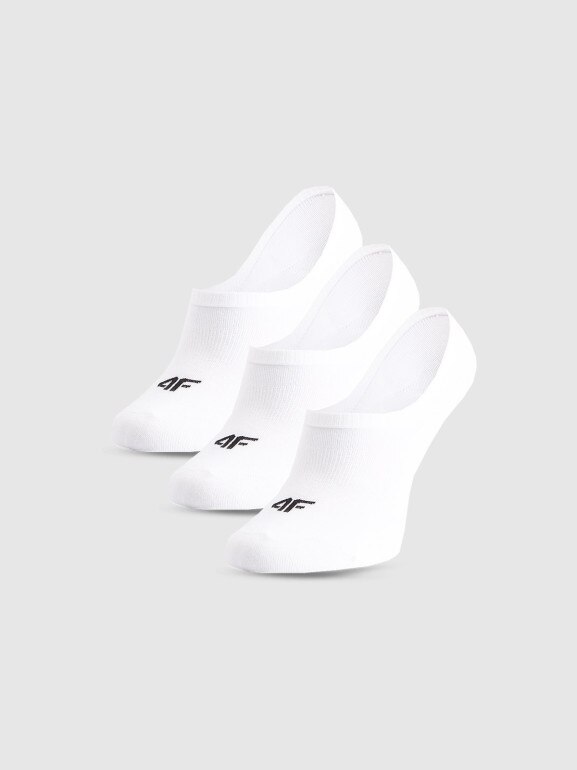 Damskie skarpetki stopki (3-pak) 4F 4FWMM00USOCF473 - białe