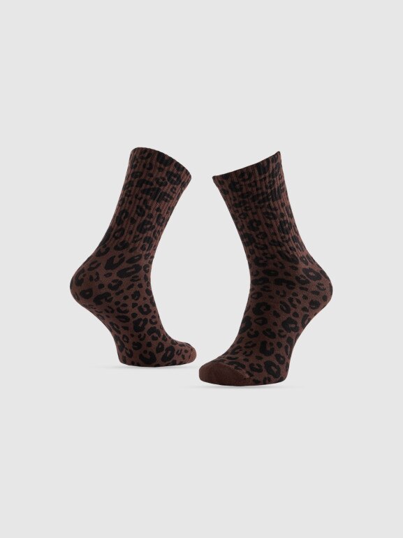 Damskie skarpetki wysokie (2-pack) 4F 4FRSS26USOCF0852 - multikolor