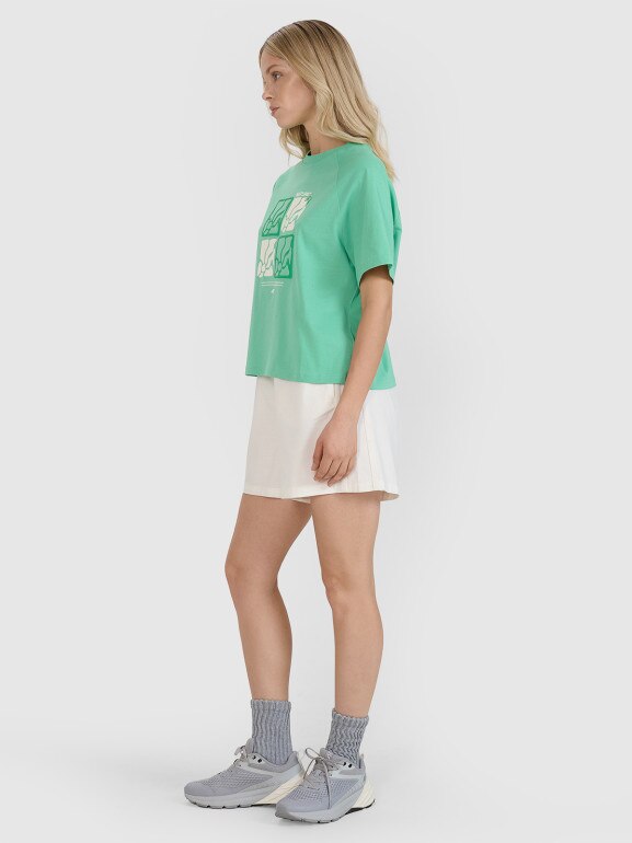 Damskie spodenki casual 4F 4FRSS25TSHOF750 - białe