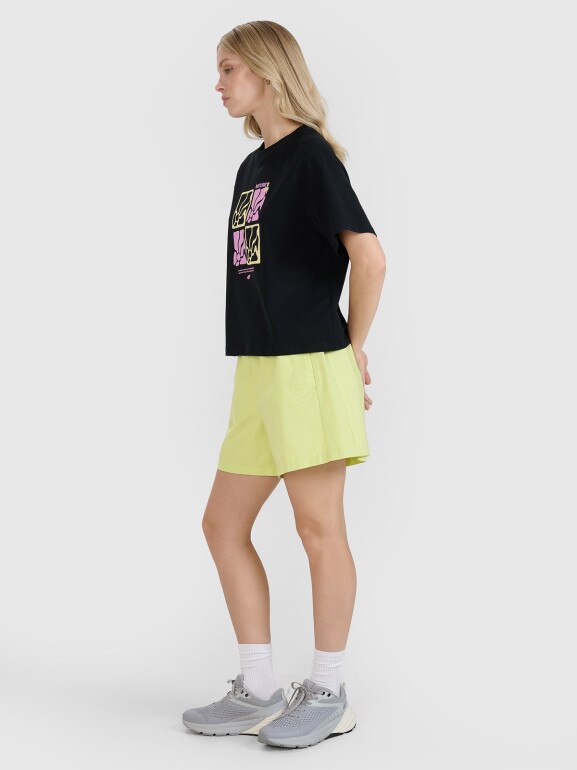 Damskie spodenki casual 4F 4FRSS25TSHOF750 - żółte