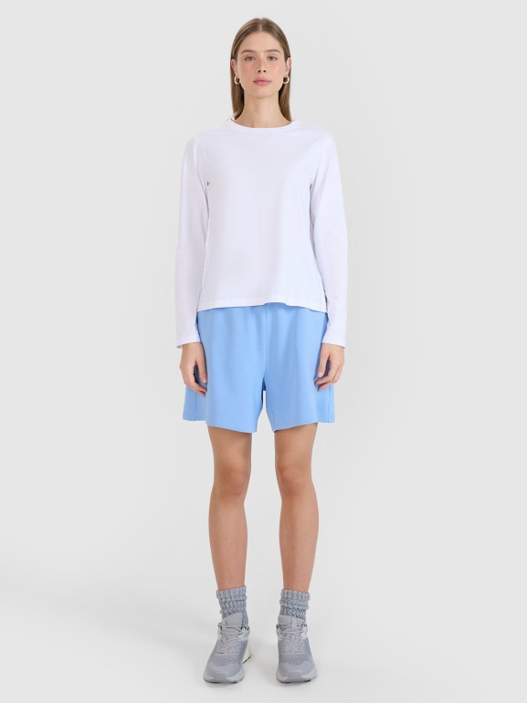 Damskie spodenki dresowe 4F 4FWMM00TSHOF771 - niebieskie