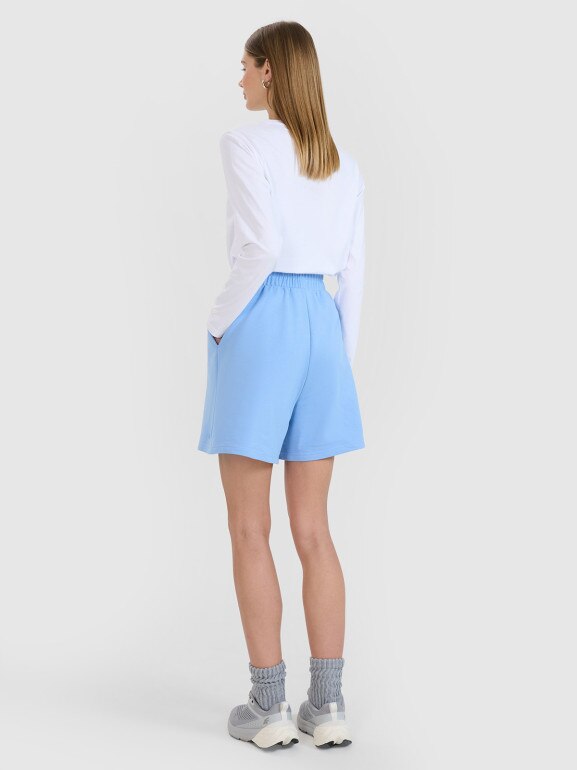 Damskie spodenki dresowe 4F 4FWMM00TSHOF771 - niebieskie