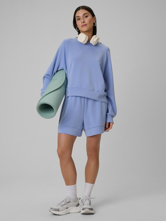 Damskie spodenki dresowe 4F 4FWSS26TSHOF717 - niebieskie