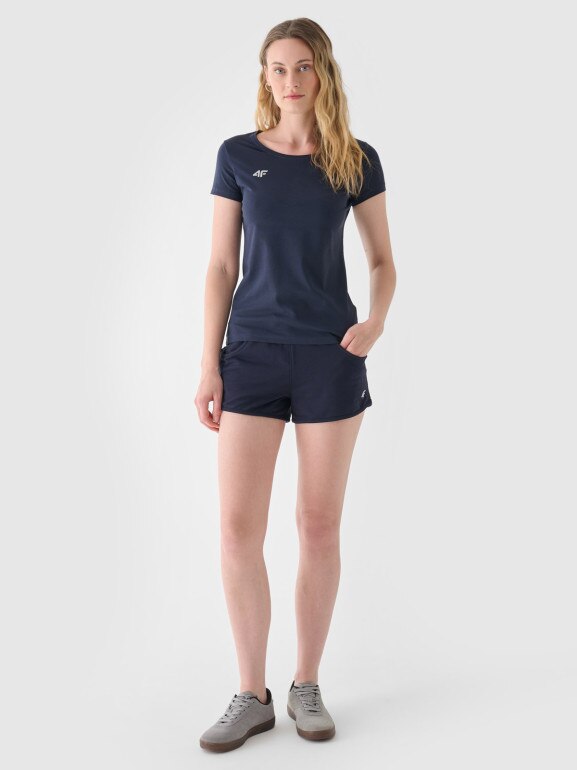 Damskie spodenki dresowe 4F NOSH4-SKDD001B - granatowe