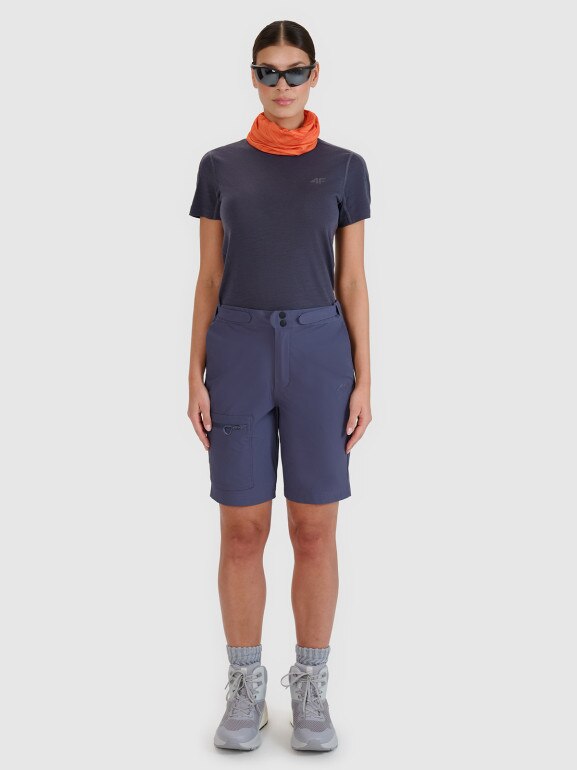 Damskie spodenki trekkingowe 4F 4FWSS25TFSHF0954 - granatowe