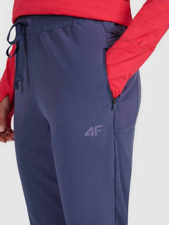 Damskie spodnie do biegania w terenie 4F 4FWAW25TFTRF0931 - niebieskie