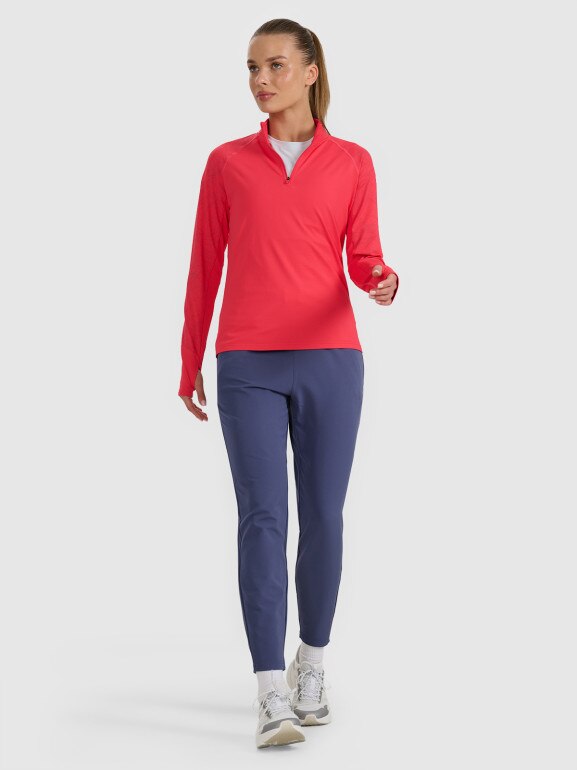 Damskie spodnie do biegania w terenie 4F 4FWAW25TFTRF0931 - niebieskie