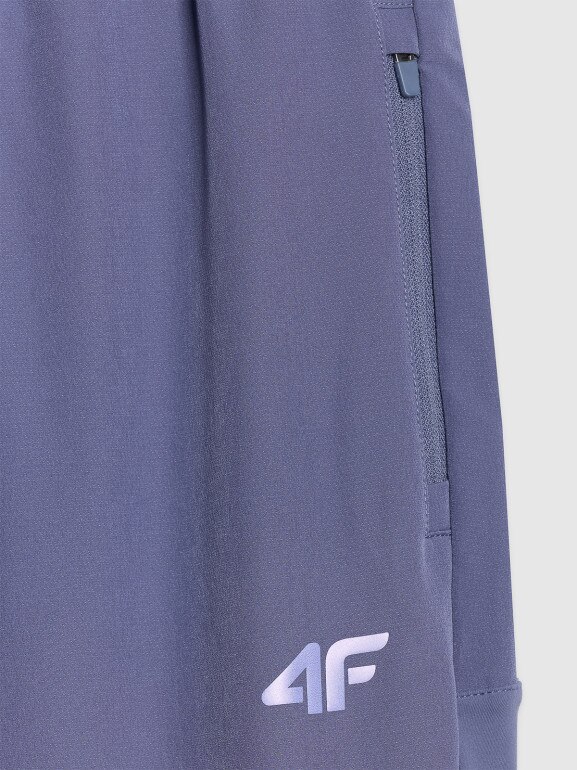Damskie spodnie do biegania w terenie 4F 4FWAW25TFTRF0931 - niebieskie