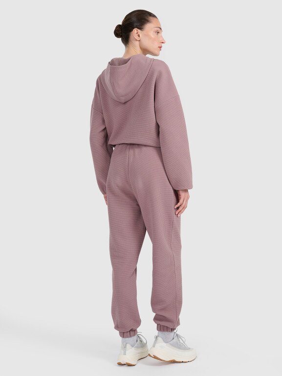 Damskie spodnie dresowe 4F 4FWAW25TTROF1184 - brązowe