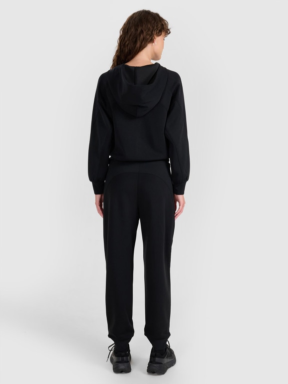 Damskie spodnie dresowe joggery 4F 4FWAW25TTROF1180 - czarne