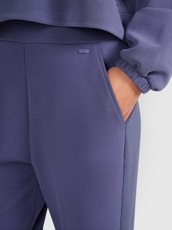 Damskie spodnie dresowe joggery 4F 4FWAW25TTROF1180 - niebieskie
