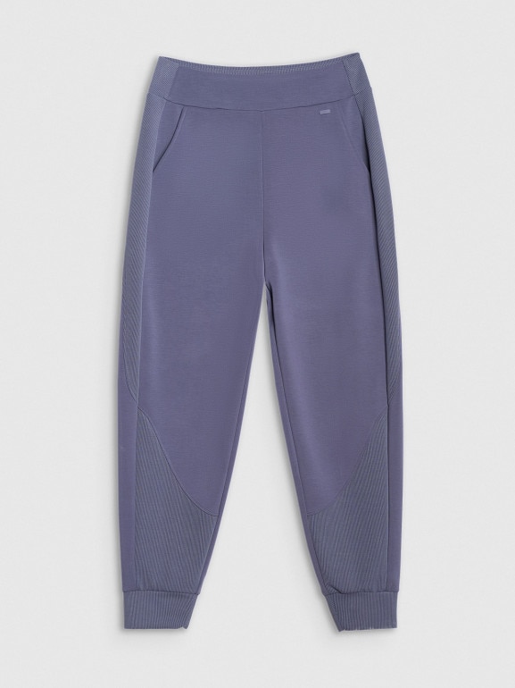 Damskie spodnie dresowe joggery 4F 4FWAW25TTROF1180 - niebieskie