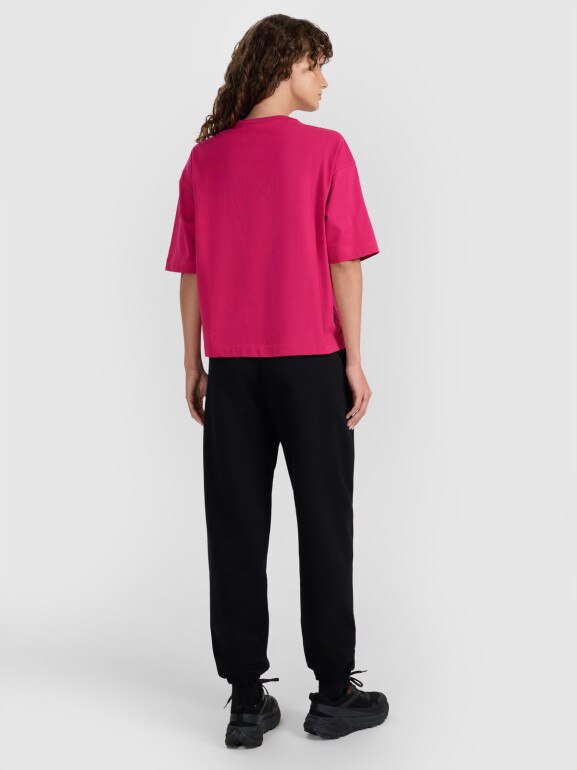 Damskie spodnie dresowe joggery 4F 4FWAW25TTROF1205 - czarne