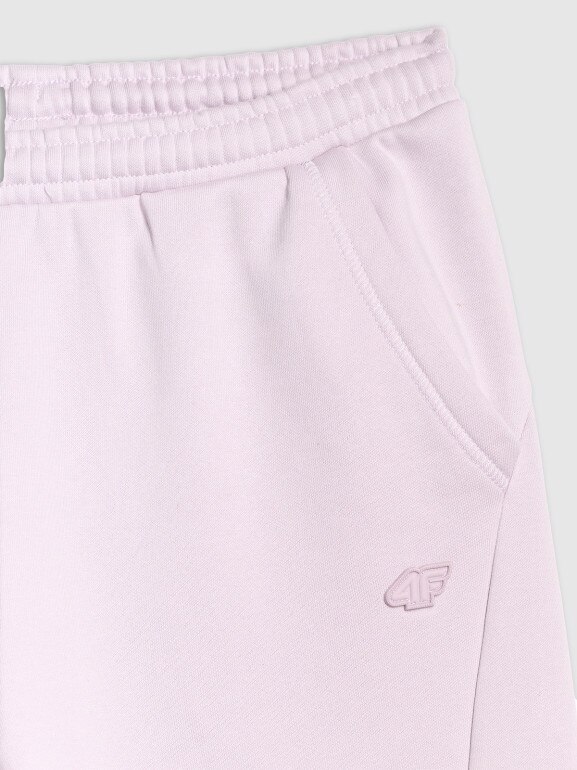 Damskie spodnie dresowe joggery 4F 4FWAW25TTROF1205 - fioletowe