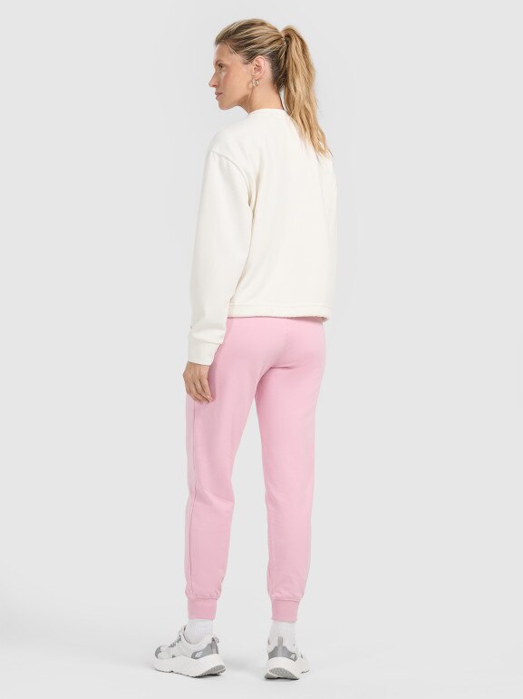 Damskie spodnie dresowe joggery 4F 4FWMM00TTROF0945 - różowe