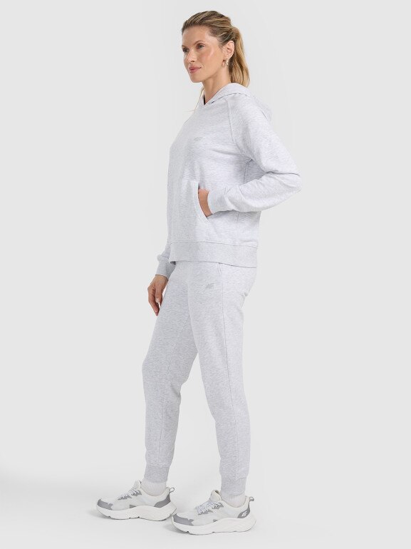 Damskie spodnie dresowe joggery 4F 4FWMM00TTROF0945 - szare