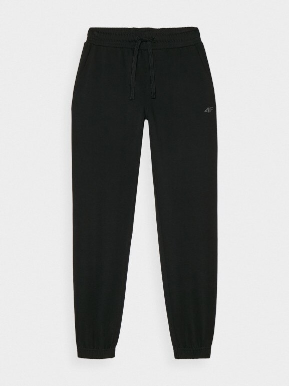 Damskie spodnie dresowe joggery 4F 4FWMM00TTROF1138 - czarne 