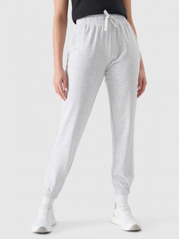 Damskie spodnie dresowe joggery 4F 4FWMM00TTROF1138 - szare 
