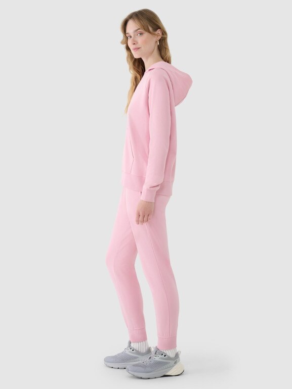 Damskie spodnie dresowe joggery 4F 4FWMM00TTROF1386 - różowe